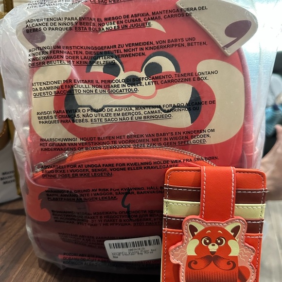 Disney Handbags - Loungefly Disney Pixar Turning Red Backpack & Cardholder NWT